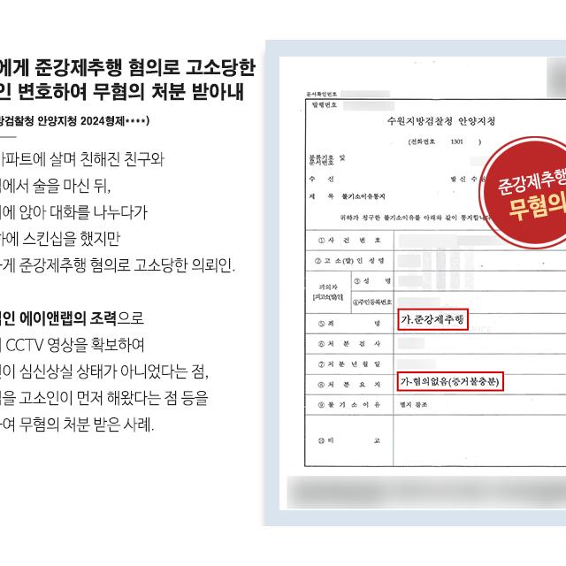 [강제추행/준강제추행] 친구에게 준강제추행 혐의로 고소당한 의뢰인 변호하여 무혐의 처분 받아내